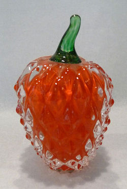 Whimsical Art Glass Strawberry by Ron Hinkle Glass