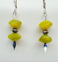 Lime Green Artglass Earrings