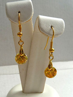 Topaz Gold Cubic Zirconia Drop Earrings