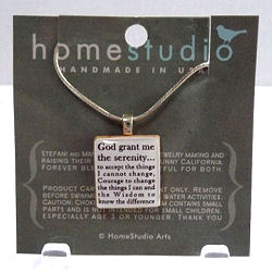 Serenity Prayer Scrabble Tile Pendant with Sterling Silver Chain