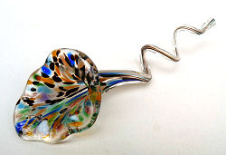 Twisted Stem Art Glass Flower by Ron Hinkle Glass