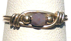 Sterling Silver Wire Wrapped Ring with Lilac Facet Cut Bead