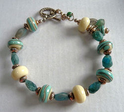 Jade & Lampwork Bead Dream Bracelet by Katherine Lee