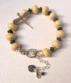 Jade & Sterling Dragonfly Bracelet by Katherine Lee