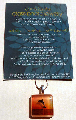 Dolphin Limited Edition Signed Glass Pendant by Fani Song