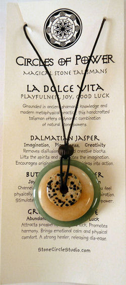 Circles of Power Natural Gemstone Magical Stone Talisman Necklace by Suzanne Michell 