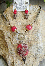 Butterfly Gemstone Necklace and Earrings