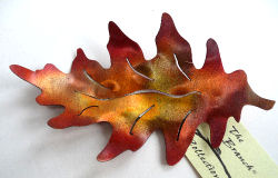 Burnished Copper Red Oak Leaf Table Decoration by Copper Leaf